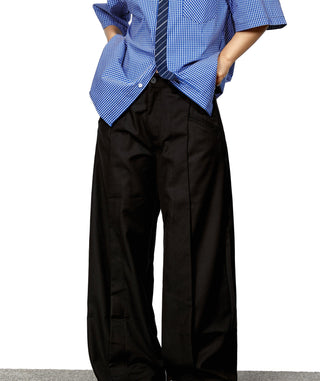 3D Cutting Wide-Leg Pants