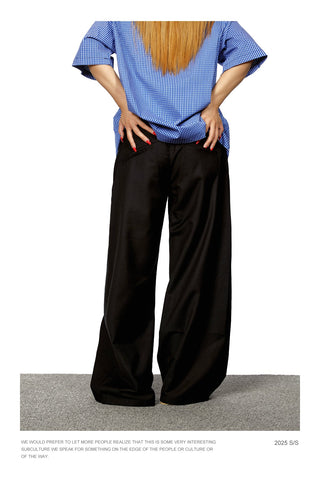 3D Cutting Wide-Leg Pants