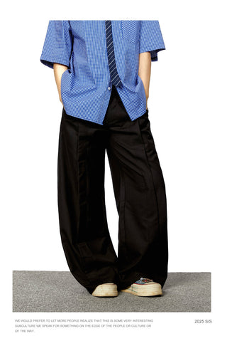 3D Cutting Wide-Leg Pants