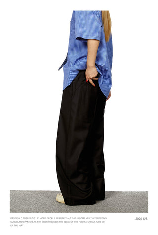 3D Cutting Wide-Leg Pants