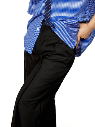 3D Cutting Wide-Leg Pants
