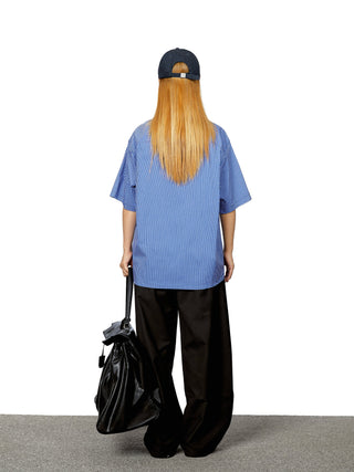 3D Cutting Wide-Leg Pants