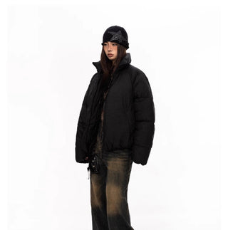 Double Placket Stand Collar Jacket