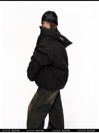 Double Placket Stand Collar Jacket