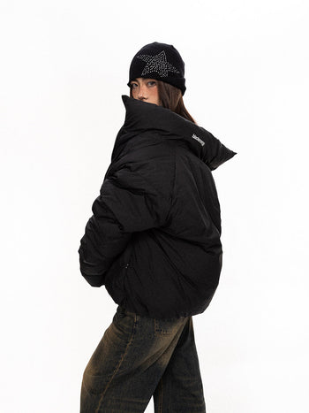 Double Placket Stand Collar Jacket