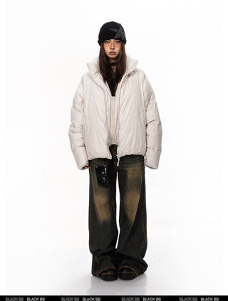 Double Placket Stand Collar Jacket