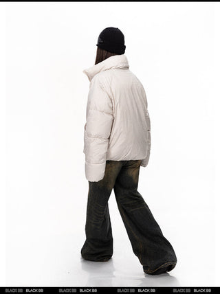 Double Placket Stand Collar Jacket