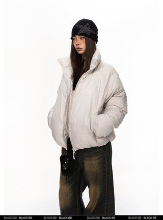 Double Placket Stand Collar Jacket