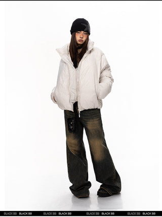 Double Placket Stand Collar Jacket
