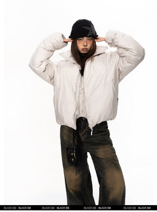 Double Placket Stand Collar Jacket