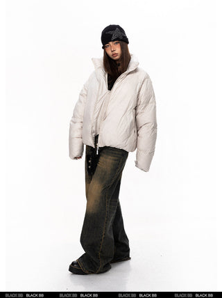 Double Placket Stand Collar Jacket