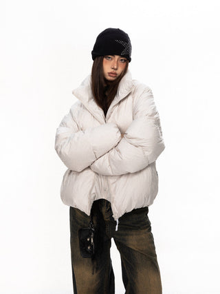 Double Placket Stand Collar Jacket