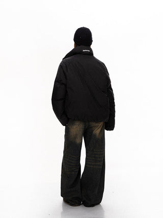 Double Placket Stand Collar Jacket