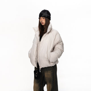 Double Placket Stand Collar Jacket