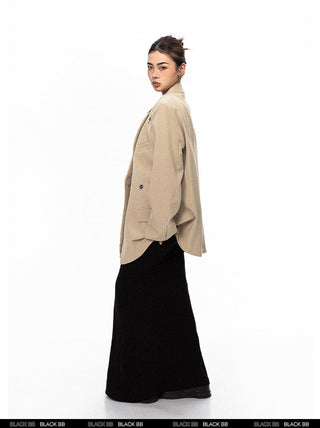Padded Shoulder Metal Bucket Jacket
