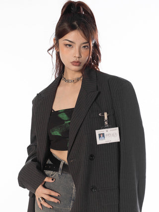 Striped Suit Oversize Jacket