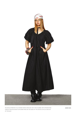 V-Neck Tight Waist Dress