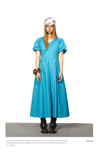 V-Neck Tight Waist Dress