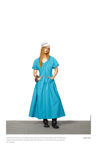V-Neck Tight Waist Dress