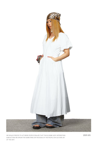 V-Neck Tight Waist Dress