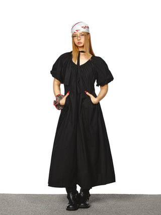 V-Neck Tight Waist Dress