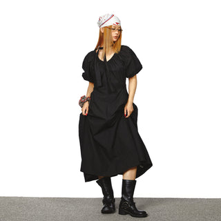 V-Neck Tight Waist Dress