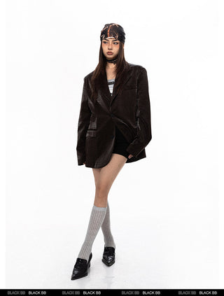 Maillard Crocodile Pattern Jacket