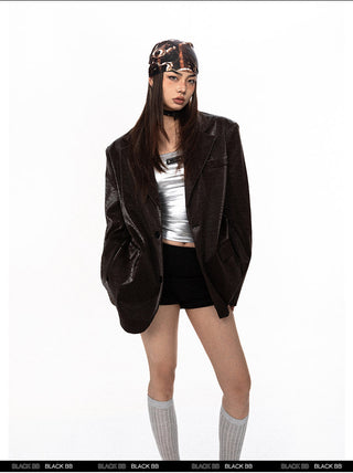 Maillard Crocodile Pattern Jacket