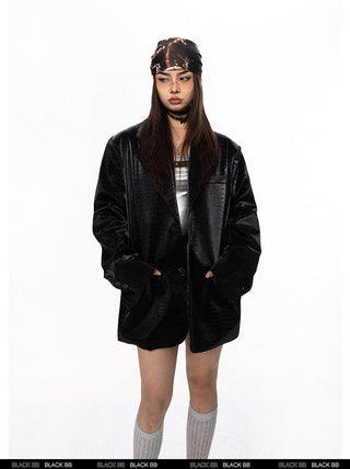 Maillard Crocodile Pattern Jacket