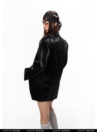 Maillard Crocodile Pattern Jacket