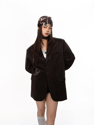 Maillard Crocodile Pattern Jacket