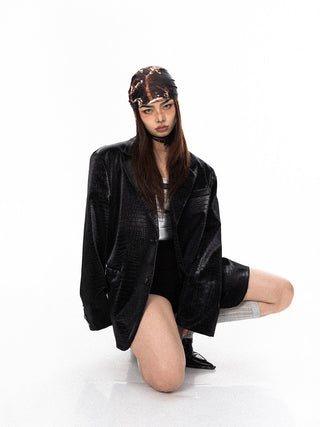 Maillard Crocodile Pattern Jacket