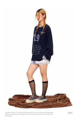 Printed Denim Sheath Skirt