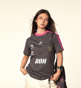 Contrast Color Jersey Top