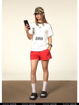 Contrast Color Jersey Top