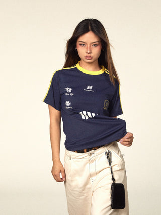 Contrast Color Jersey Top