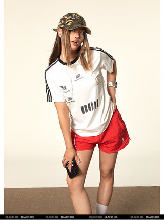 Contrast Color Jersey Top