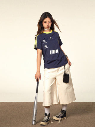 Contrast Color Jersey Top