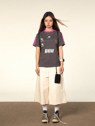 Contrast Color Jersey Top