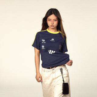 Contrast Color Jersey Top