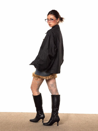 Brushed Ruffled Detroit Jacket