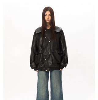 Original Labeling Leather Coat