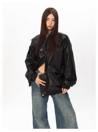 Original Labeling Leather Coat