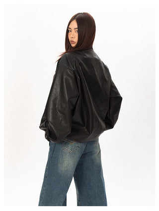 Original Labeling Leather Coat
