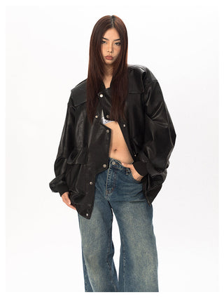 Original Labeling Leather Coat