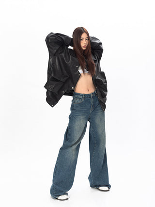 Original Labeling Leather Coat