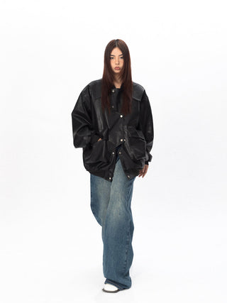 Original Labeling Leather Coat
