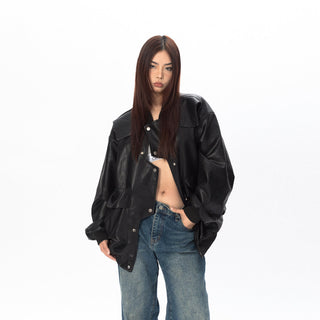 Original Labeling Leather Coat