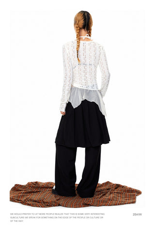 Mesh Stitching Fake Two-Piece