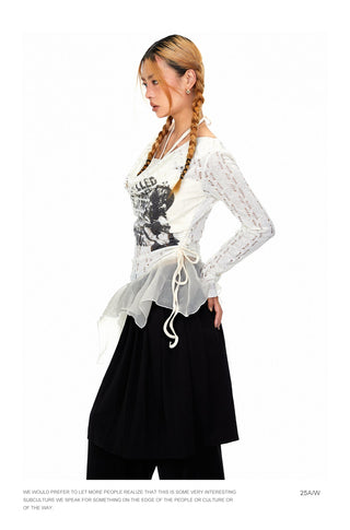 Mesh Stitching Fake Two-Piece